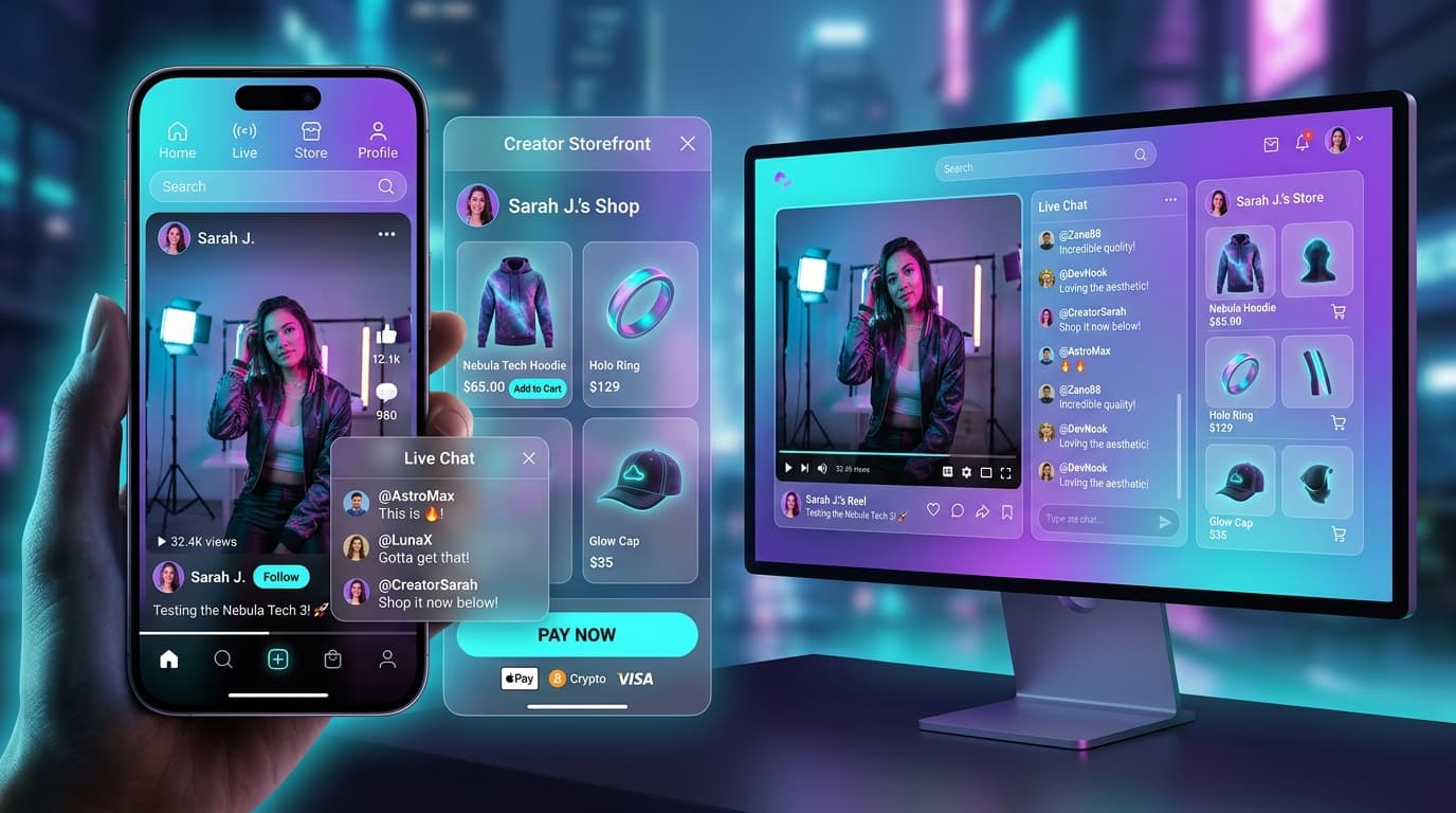 Next-Gen Real-Time Social Network & Creator Commerce Platform
